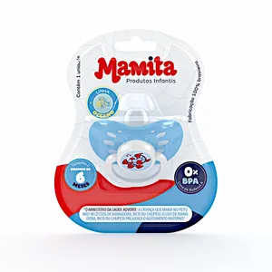 Mamita Chupeta Ventilada Decorada Silicone Cristal Blister 1