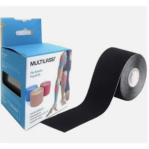 Fita Kinesio Rolo 5cm x 5m Preta Multilaser