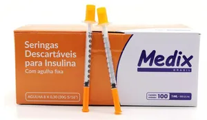 Seringa Insulina 1ml com Agulha 8x0,30