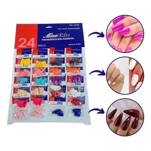 Cartela de Unhas Postiças Coloridas