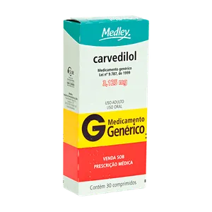 Carvedilol 3,125mg 30 Comprimidos
