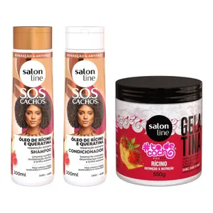Salon Line Hidratação Kit Shampoo e Condicionador Queratina e Ricino 300ml