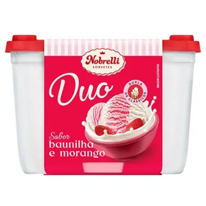 Sorvete Nobrelli Duo Morango e Baunilha - 1,3L