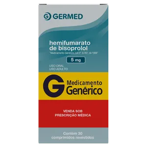 Bisoprolol 5mg - Hemifumarato - 30 Comprimidos